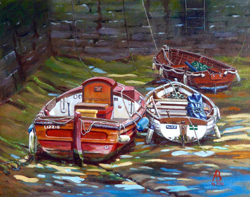 On The Mud - Acrylic, 8 x 10 inches (20 x 25 cm).  Sold at exhibition, Salisbury.
