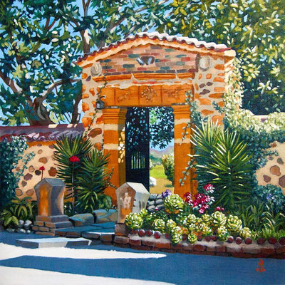 To a Secret Garden (large)- Oil on canvas board, 16 x 16 inches (40 x 40 cm).  Private client