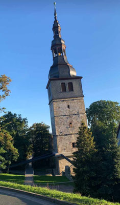 Der schiefste Turm Europas ,das Wahrzeichen der Stadt Bad frankenhausen