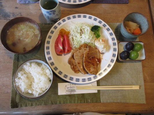 お夕食です　なんというご馳走！　大変おいしかったです