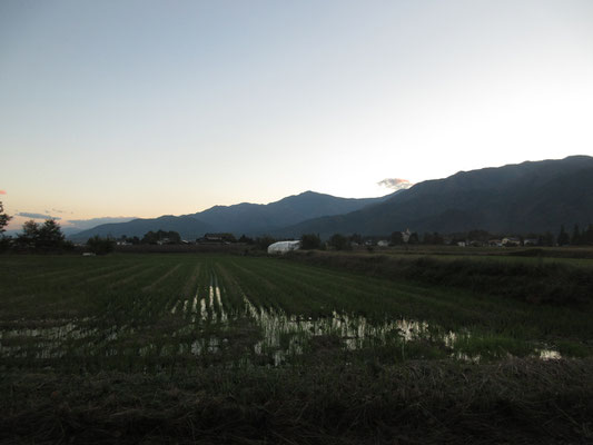その帰り道の安曇野風景