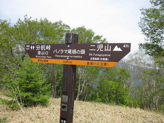 ここにも立派な道標が立っていた　双児山？　二児山？