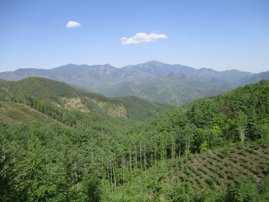 最終盤の展望　今度は奥秩父の名峰・金峰山（きんぷさん）と瑞牆山（みずがきやま）