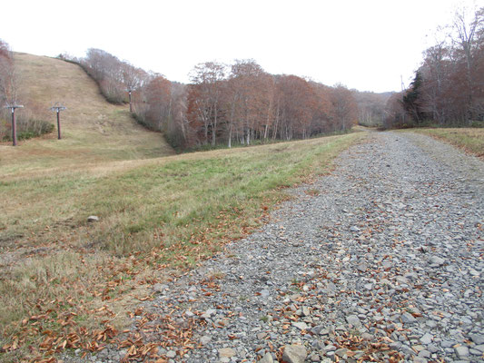 始めまごついた登山口のゲレンデ