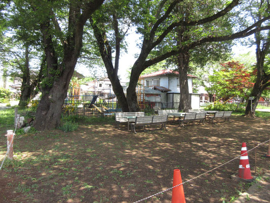 駐車場近くの公園に戻ってくる　懐かしい雰囲気の広場