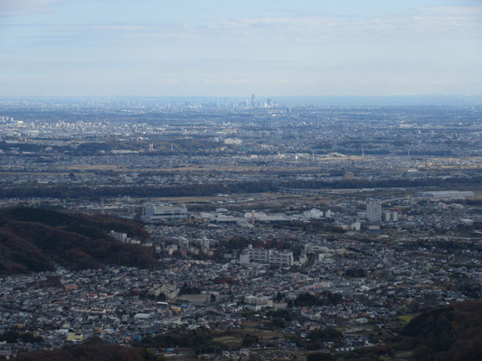 こちらは新宿副都心　左手にはスカイツリーも筑波山も見えた