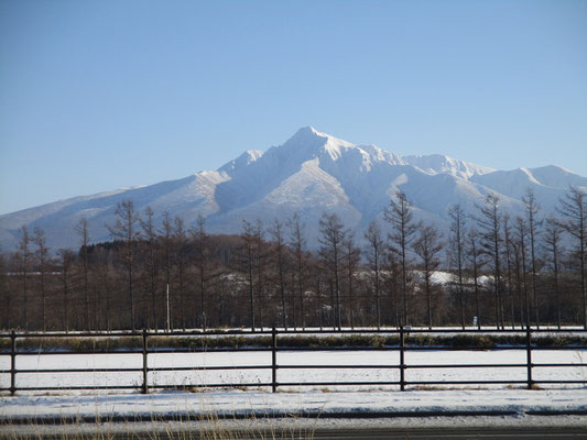 あたふたして最後にやっと斜里岳の見えるポイントに辿り着いてスケッチ