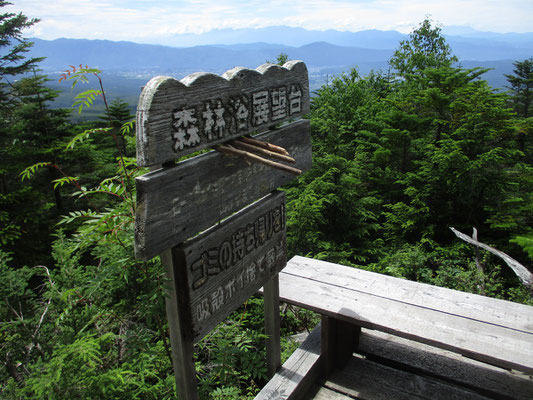 五辻から山頂駅に向かう登山道はよく整備されていて、この「森林浴展望台」は観光客向けに造られた場所らしいが、登山者が通り過ぎるだけで殆ど来ないでしょう