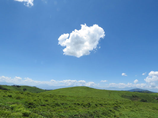 蝶々深山の上にぽっかりと白い雲