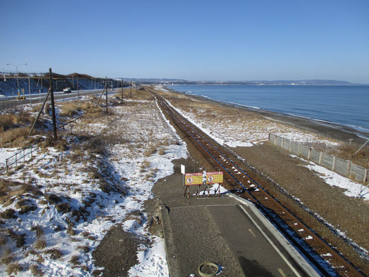 櫓の上から網走方面を見る　まだ網走は駅の通過だけで行ったことがない