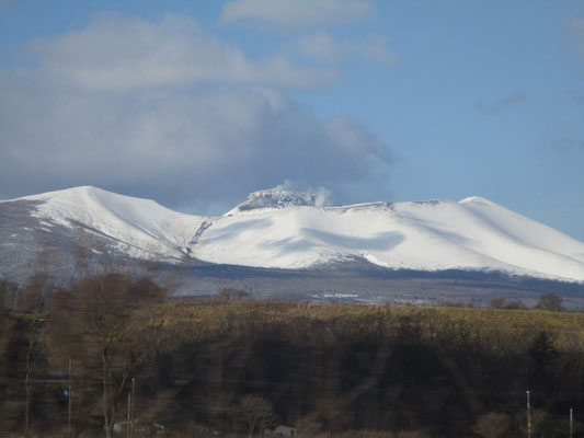 中央の盛り上がりは1909年の噴火によるところの溶岩ドームで活火山