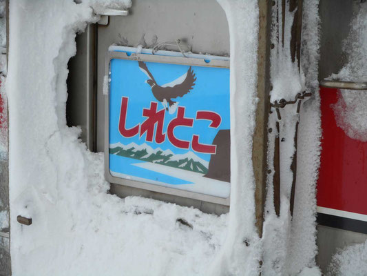 雪にまみれたヘッドマーク