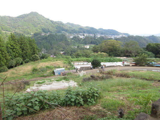 小倉の集落のなかを下りていく　明るく開けたいい雰囲気の山麓