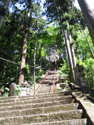 まずは登山口はこの神社の急階段を登っていきます