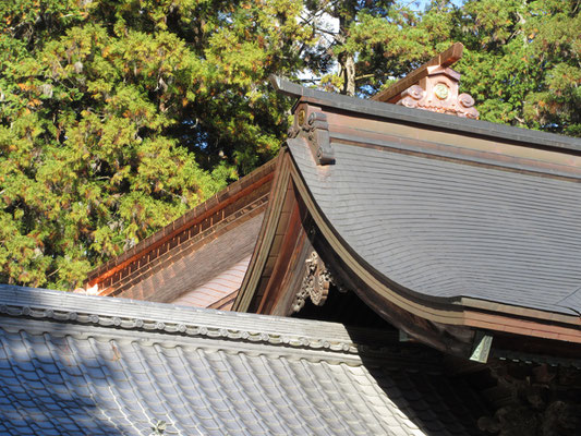 奥の本院屋根は葺き替えられたばかりらしく、銅（あか）が素晴らしく輝いていた