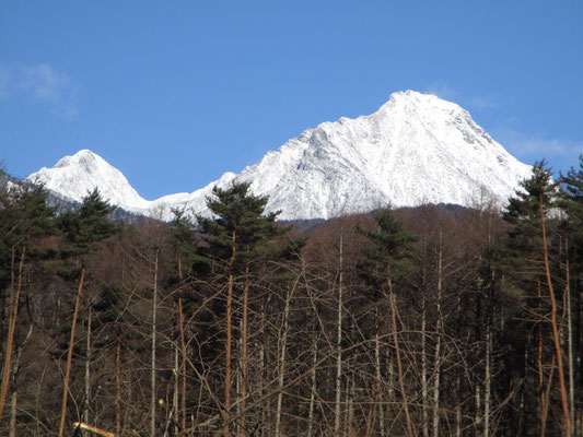 それにしても美しい　左は阿弥陀岳の頭