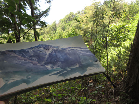 もう一枚、空木岳だけを描く