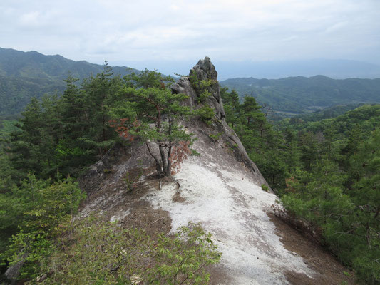 白山に向かう途中には「太刀の抜石」の見物