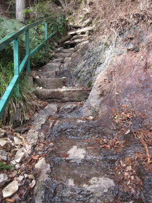 そして山頂に向かう　鉄階段やら次々出てくるが、すでにこれらは1425段の参道には入っていない