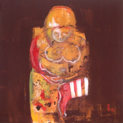 Zyklus Lebenslinien Braun, 2003, Acryl auf Leinwand, 80 x 80 cm