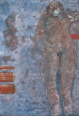 Zyklus Lebenslinien Blau, 2003, Acryl auf Leinwand, 20 x 20 cm