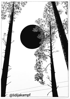 "Schwarze Sonne" Zeichnung auf A3 Hahnemühle Zeichnungspapier