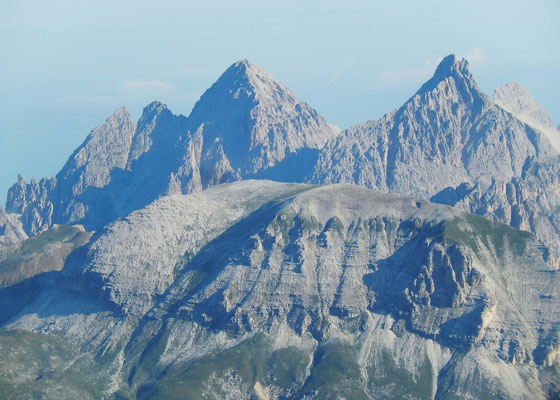 Gipfelblick auf die Geislerspitzen