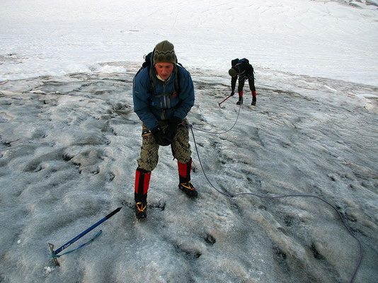 Am Fuß der Bishorn-Nordflanke