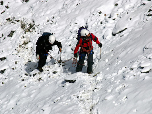 Seilschaft im Grand Couloir