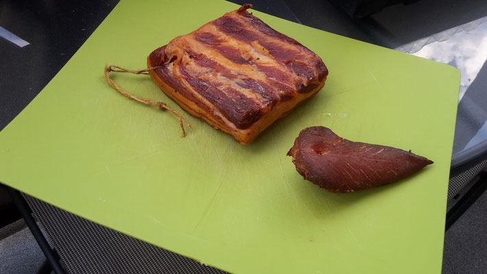 Der erste Bacon und Putenschinken