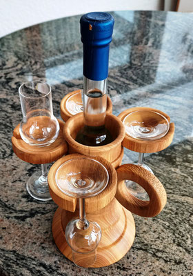 Schnapsset exkl. mit 4 Kristallgläser u. Schnapsflasche