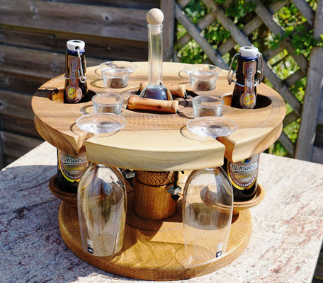 Bier, Schnaps Set --- ein besonderer Gag , für Balkon & Garten- inkl. 4 Biergläser u. Schnapsflasche