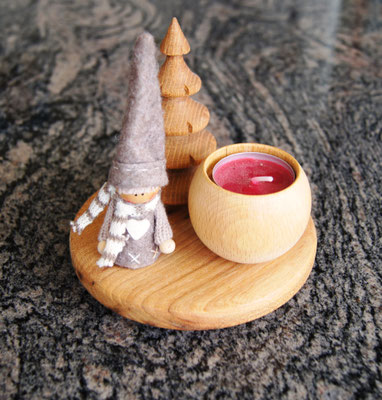 Teelicht mit Baum u. Männchen 