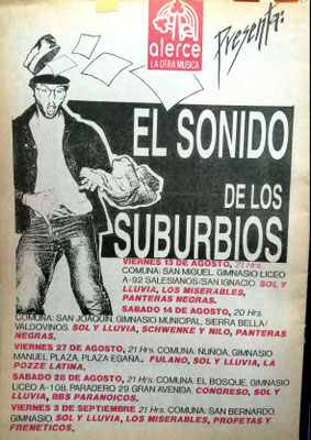 “Alerce presenta: el sonido de los suburbios”, publicado en El Carrete, n° 38, agosto de 1993, p. 38.