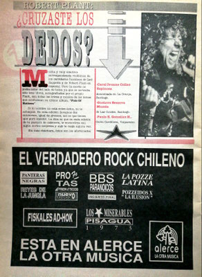 "El verdadero rock chileno", publicado en El Carrete, n° 45, marzo de 1994, p. 34.