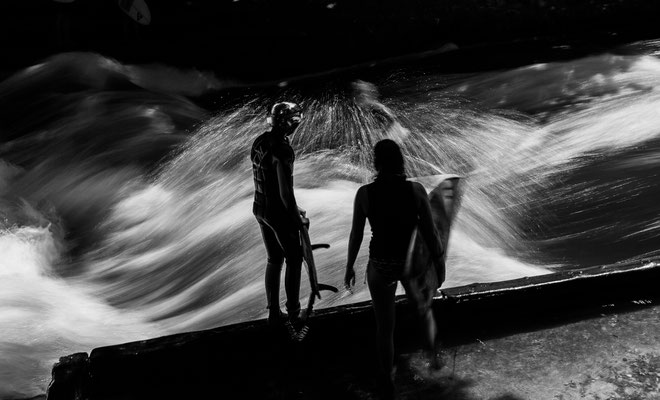 Surfing at Eisbach, Munich, Germany (August 2015)
