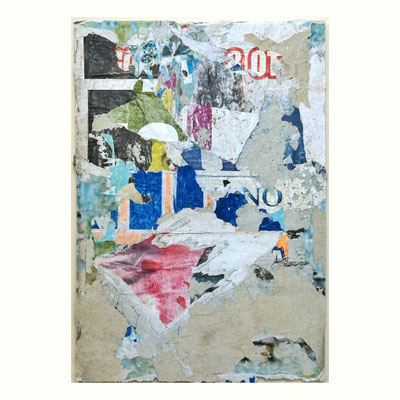 Rofo, décollage on canvas, 61,5 x 42,5 cm, 2024