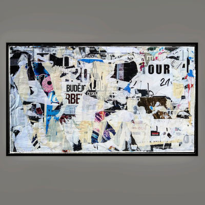 Atour, décollage with felt pen, 29,5 x 52,0 cm, 2021