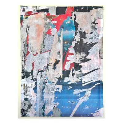 Dispone, décollage (retro d'affiche) with varnish, 63,3 x 47,4 cm, 2025