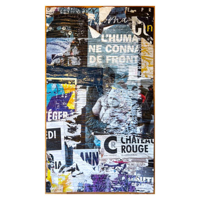 Samniti, décollage with tape, 102,5 x 60,0 cm, 2025