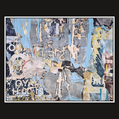 Savle, décollage (retro d'affiche) with shellac, 43,4 x 55,8 cm, 2023