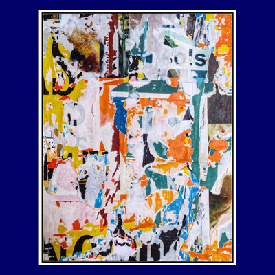 Orange, décollage, 44,2 x 36,3 cm, 2023