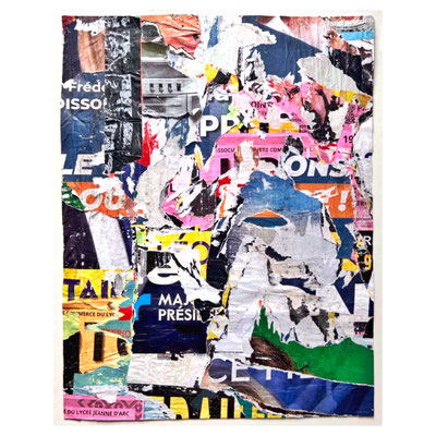 Jeanne d'Arc, décollage, 66,3 x 51,7 cm, 2025