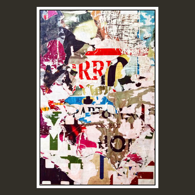 Hibiya, décollage on canvas, 60,0 x 40,0 cm, 2023
