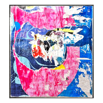 Margo, décollage, 56,8 x 50,2 cm, 2024