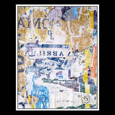 Abrilha, décollage (retro d'affiche) with shellac, 31,9 x 25,2 cm, 2023