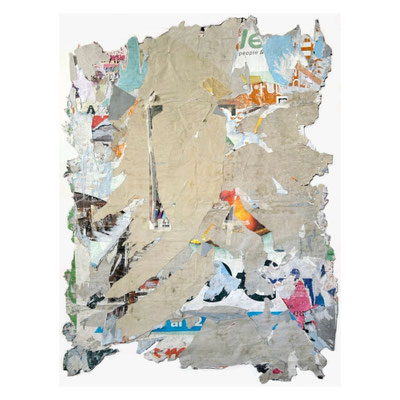 Blocca, décollage with tape, 126,6 x 101,3 cm, 2024