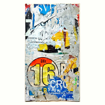 Dal 16, décollage, 80,0 x 43,5 cm, 2025 (Genova, IT)