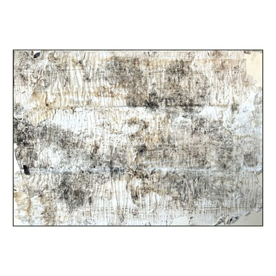 Stäbeli, décollage (retro d'affiche) with soot, tape on cardboard, 50,0 x 69,0 cm, 2024