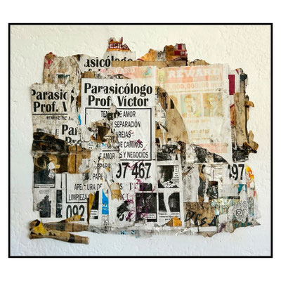 Paratarot, décollage with tape, ca. 54,0 x 62,5 cm, 2025
